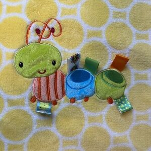 Taggies Caterpillar Bug Insect Infant Baby Blanket Yellow Dots 30” x 40”